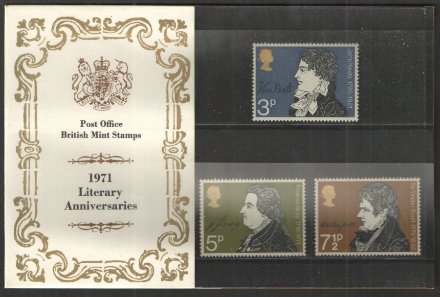 (image for) 1971 Literary Anniversaries Royal Mail Presentation Pack 32